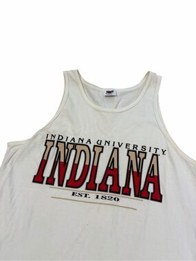 VTG Indiana University Spell Out Tank Top Men’s XL White 90s USA Made College
